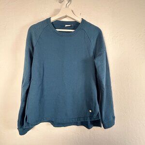 BMW Womens Crew Neck Long Sleeve Fleece Pullover Sweatshirt Medium Blue Outdoor